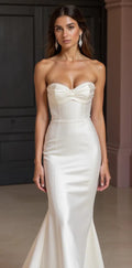 Mermaid Wedding Dress with a Figure-Hugging Fit for a Sexy Look backless New Satin