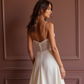 Mermaid Bridal Gown with Illusion Sleeves for a Romantic Touch backless mesh New Satin
