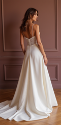 Mermaid Bridal Gown with Illusion Sleeves for a Romantic Touch backless mesh New Satin