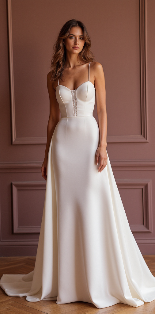 Mermaid Bridal Gown with Illusion Sleeves for a Romantic Touch backless mesh New Satin