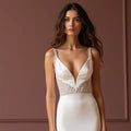 Mermaid Wedding Dress for Luxury Brides Who Love High-End Design backless embroidery New Satin