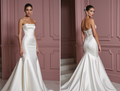 Mermaid Trumpet Wedding Dress with a Show-Stopping Train backless New Satin