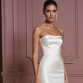Mermaid Trumpet Wedding Dress with a Show-Stopping Train backless New Satin