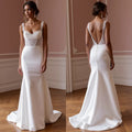 Mermaid Bridal Gown for Elegant Brides Who Love a Timeless Silhouette backless embroidery New Satin
