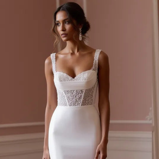 Mermaid Bridal Gown for Elegant Brides Who Love a Timeless Silhouette backless embroidery New Satin