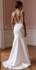 Mermaid Bridal Gown for Elegant Brides Who Love a Timeless Silhouette backless embroidery New Satin