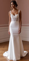 Mermaid Bridal Gown for Elegant Brides Who Love a Timeless Silhouette backless embroidery New Satin