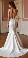 Mermaid Bridal Gown with a Luxe Touch for Sophisticated Brides backless New Satin