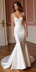 Mermaid Bridal Gown with a Luxe Touch for Sophisticated Brides backless New Satin