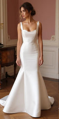 Mermaid Wedding Gown with a Sexy Fit for Brides Who Want to Stand Out backless New Satin