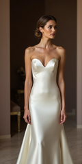 Elegant Mermaid Wedding Dress for Brides Who Love a Modern Look backless mesh New Satin