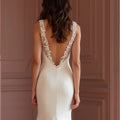 Mermaid Bridal Dress with a Dramatic Train for a Grand Wedding Entrance backless mesh New Satin silk