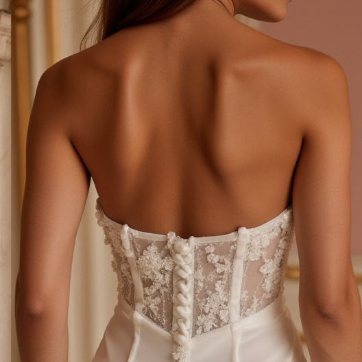 Mermaid Wedding Dress with a Vintage-Inspired Trumpet Skirt backless mesh New Satin