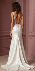 Mermaid Bridal Dress with a Sexy and Romantic Fit for Confident Brides backless mesh New Satin silk