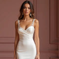 Mermaid Fit-and-Flare Wedding Dress with a Sleek and Chic Fit backless mesh New Satin silk