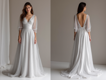 Classic Grey Evening Dress & Prom Dress with Bold Train for Maximum Drama grey mesh New Satin