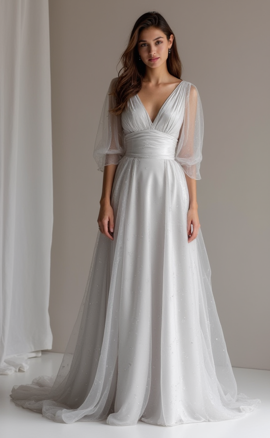 Classic Grey Evening Dress & Prom Dress with Bold Train for Maximum Drama grey mesh New Satin