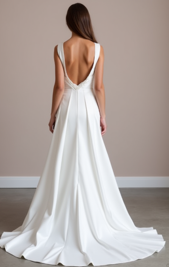 Stunning White Mermaid Wedding Dress with a Lace Bodice and Fitted Skirt backless New Satin white