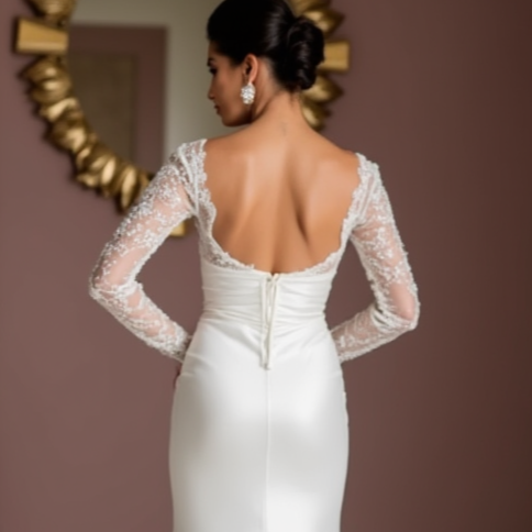 Timeless White Mermaid Wedding Dress with a Corset Back for a Secure Fit backless mesh New Satin white