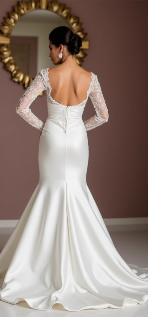 Timeless White Mermaid Wedding Dress with a Corset Back for a Secure Fit backless mesh New Satin white