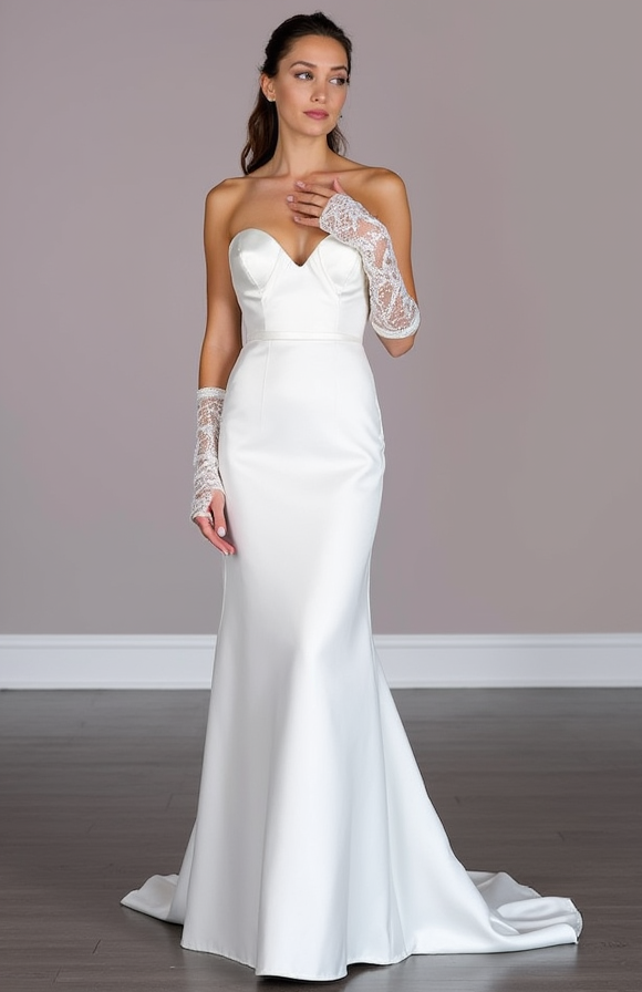 Timeless White Mermaid Wedding Dress with a Corset Back for a Secure Fit backless mesh New Satin white
