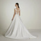 Ballgown Wedding Dress White Satin Vestido De Novia Bow Satin Court Train Mermaid Sleeves Bridal Gowns Mermaid Modern Princess