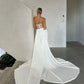 Ivory White Prom Dresses Off Shoulder Evening Dress Elegant Sleeveless Long Train Side Split Wedding vestidos de fiesta