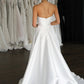 Reinforced Centre Back zipper Bridal Gown Skirt Wedding Dress Vestido De Novia Bow Satin Court Train Dress