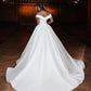 Gorgeous A Line Wedding Dresses For Woman Off The Shoulder V Neck Satin Formal Princess Fashion Bride Gowns Vestidos De Novia