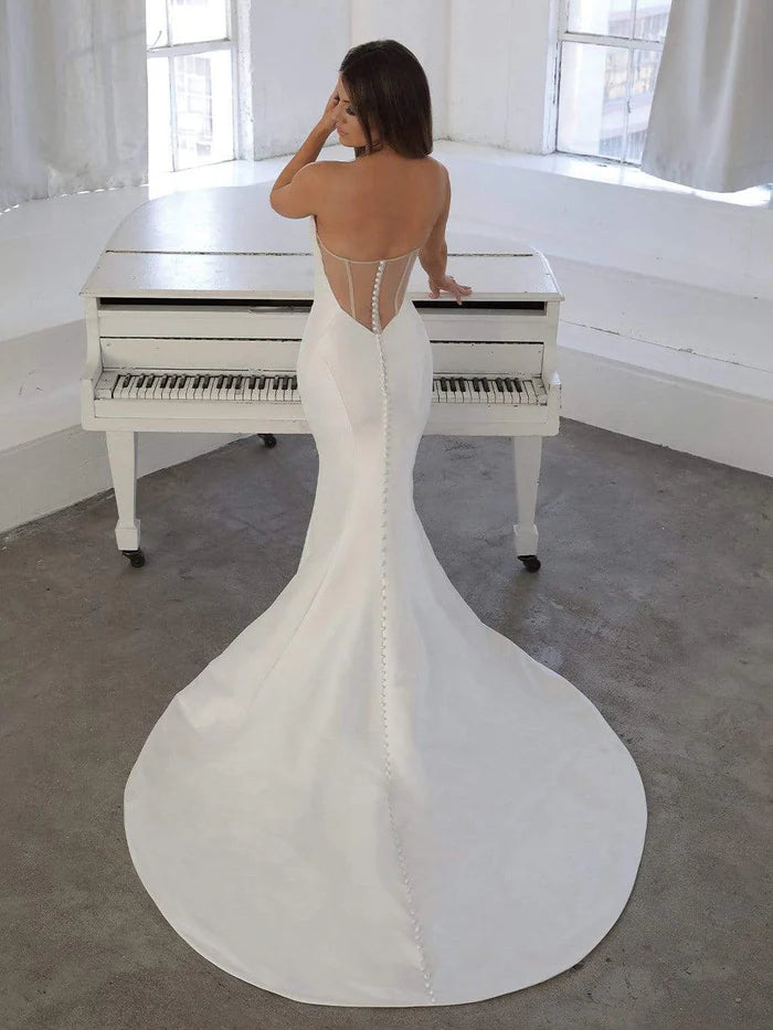 Simple Wedding Dress Sleeveless Sweetheart Mermaid Bridal gowns Stunning Customize To Measures Robe De Mariee Sleeveless