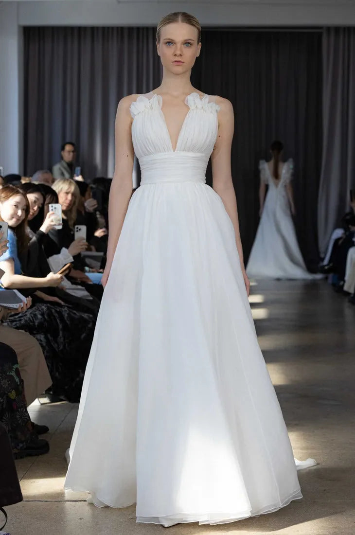 Light Silk Organza Wedding Dress Bow Court Simple Bridal Gown Mermaid Vestido De Novia Satin Train Princess Dress Satin