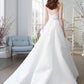 A-Line Strapless Bridal Gown Mermaid Wedding Dress Bow Court Simple Vestido De Novia Satin Train Princess Dress