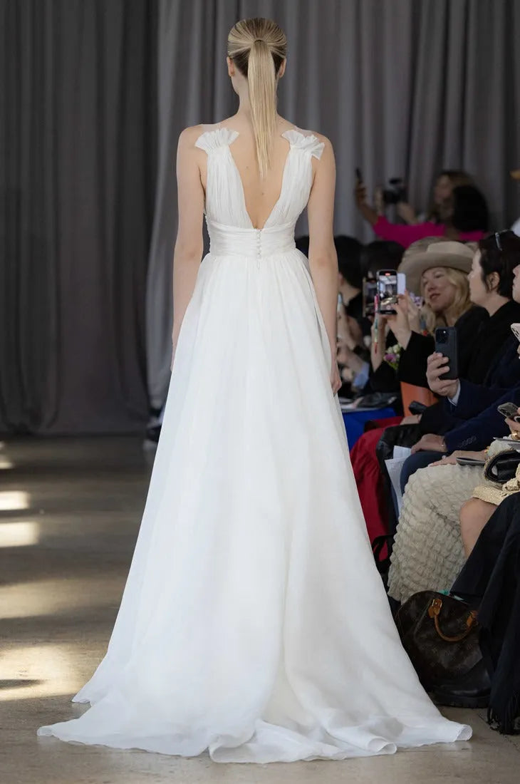 Light Silk Organza Wedding Dress Bow Court Simple Bridal Gown Mermaid Vestido De Novia Satin Train Princess Dress Satin