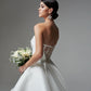 Structured and Boned Corset Bodice Wedding Dress Vestido De Novia Bridal Gown Skirt Bow Satin Court Train Dress