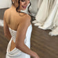 Simple Strapless Straight Neckline Wedding Dress Vestido De Novia Satin Skirt  Bow Court Train Dress  Bridal Gown