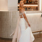 Romantic Bow Back with Extended Train Tails Wedding Dress Satin Bridal Gown Skirt Vestido De Novia Bow Court Train Dress