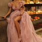 Pink A-Line Wedding Dresses Off Shoulder 3D Flowers Ball Gowns Brides Prom Gown Long Bridals Evening Dresses for Women