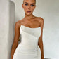 Ivory White Prom Dresses Off Shoulder Evening Dress Elegant Sleeveless Long Train Side Split Wedding vestidos de fiesta