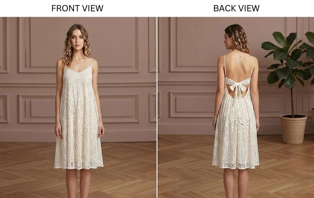 Bohemian Lace Wedding Dress Open Back Short Summer Bridal Wear