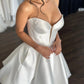 Bubble-Style Skirt Bridal Gown Dress Vestido De Novia Simple Skirt Wedding Dress Satin  Bow Court Train