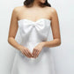 Super Cute Little White Dress Satin Vestido De Novia Court Train Bow Bridal Gown Wedding Dress Skirt Dress