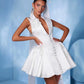 A-Line Mini Wedding Party Abiti per donne v Neck Weeveless Brides Gowns Stain Vestidos de noni 2024 Boda