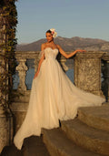 Elegant Wedding Dresses Sweetheart One-shouder Appliques Draped Lace up Backless Marriage Bride Gown Satin