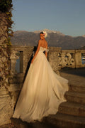 Elegant Wedding Dresses Sweetheart One-shouder Appliques Draped Lace up Backless Marriage Bride Gown Satin
