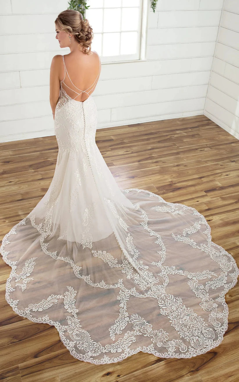 Robe de mariée sirène Sexy, col rond, avec des Appliques en dentelle, dos ouvert, robe de mariée de campagne 