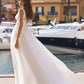 فستان زفاف على الشاطئ بدون أكمام مقاس كبير على شكل حرف v بدون ظهر مزين على شكل حرف a فستان زفاف مصنوع حسب الطلب من Vestidos De Novia