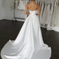 Reinforced Centre Back zipper Bridal Gown Skirt Wedding Dress Vestido De Novia Bow Satin Court Train Dress