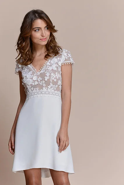 Vintage nuevo vestido De novia corto sin espalda hasta la rodilla Sexy para mujer vestido De novia bata De Marieage con cuello en V Sexy nupcial blanco