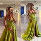 Rhinestone Beaded Prom Dresses Off Shoulder A Line Front Slit V Neckline Front Slit A Line Sweep Train Evening Gown Formal Party