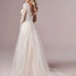 RODDRSYA A Line Long Sleeves Wedding Dresses Lace Bridal Gowns Tulle Ivory Vestido De Novia Open Back свадебное платье